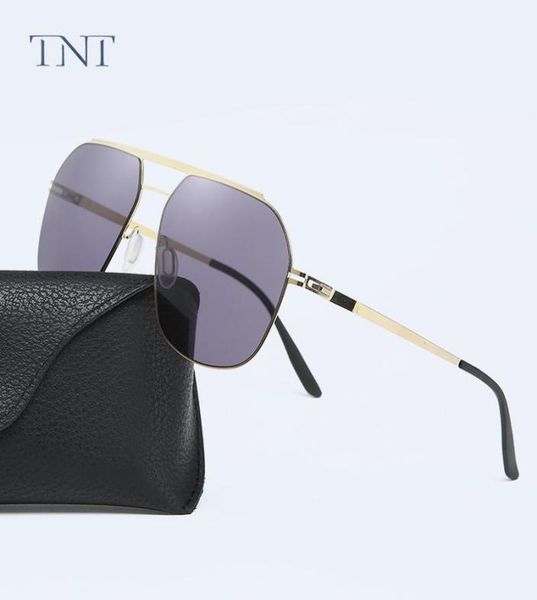 

sunglasses tnt classic big frame men driving uv400 polarized aviation brand without noscrew stainless steel m00824011137, White;black