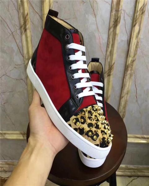 

3547 prova perfetto fashion women boots genuine leather rivet flat casual shoes men boots shining star laceup8155948, Black