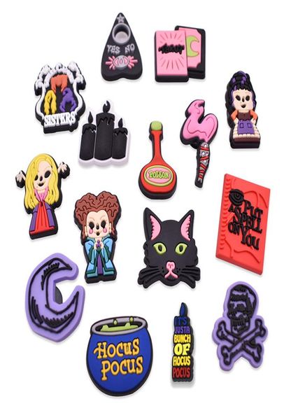 

pvc hocus pocus shoe decoration charms accessories buckle jibitz for charms decor party favors gift1825317, White;pink