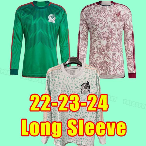 

long sleeve 2022 2023 mexico soccer jerseys world h.losano guardado chicharito g dos santos 22 23 cup football shirt camiseta de futbol goal, Black;yellow