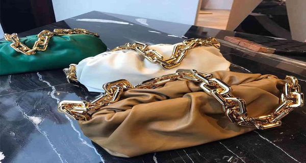 

designer handbags womens s clip leather fashion thick chain cloud bag soft waxy wrinkled dumpling bag portable shoulder bag3387654