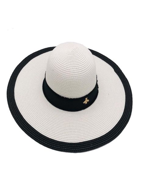 

black white little bee beach hat new summer fashion street hats for woman adjustable caps womens cap 2 colors 837178, Blue;gray