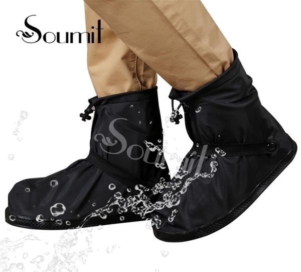 

soumit rain shoe 360 degree waterproof protector for men women rain cover for shoes boot covers reusable overshoes transparent 2203210482, White;pink