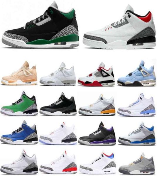 

racer blue men basketball shoes fire red 3 3s jth black cement 4s infrared 23 pine green court purple seoul pure white sport sneak9255235