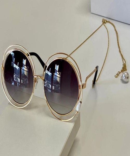 

1145 fashion sunglasses with uv protection for women vintage round metal frame popular come with case classic with cha2011394, White;black