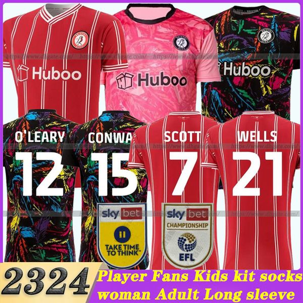 

23 24 bristol city soccer jerseys fc paterson wells semenyo martin weimann home red football shirts mawson kalas massengo away black men kid, Black;yellow