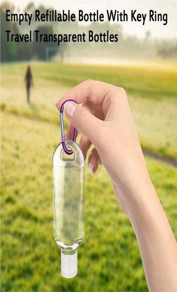 

travel plastic clear keychain bottles leakproof empty containers flip cap plastic mini refillable container empty cosmetic bottle 1394662, Silver
