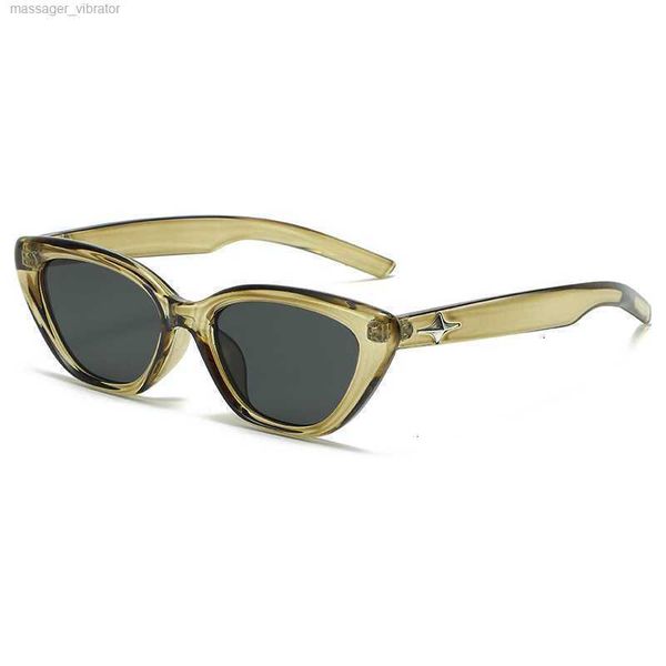 

women's korean sunglasses cat's eye summer small frame round face net red p sunglasses super cool wind sunscreen glasses shading z, White;black