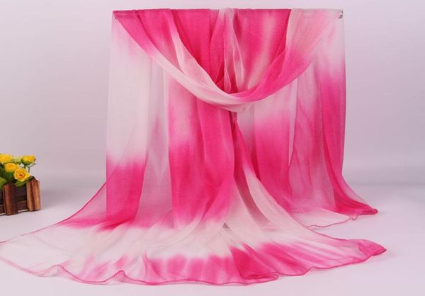 

women gradient gilded scarf girl neckerchief long print beach chiffon scarves wrap lenco feminino shawl girls large tippet muffler1616911, Blue;gray