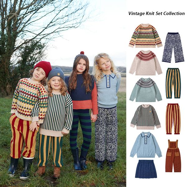 

pullover kids sweaters 23 autumn winter boys girls cute print knit baby child cotton kp outwear clothing 230905, Blue