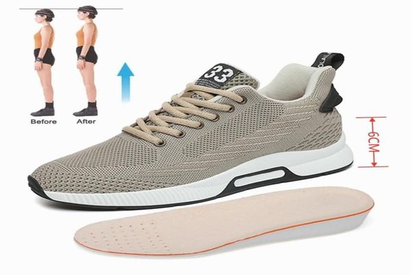 

height increasing shoes yeinshaars elevator men sneakers ening increase insoles 6cm man daily life shoe 2210272606981, Black;white