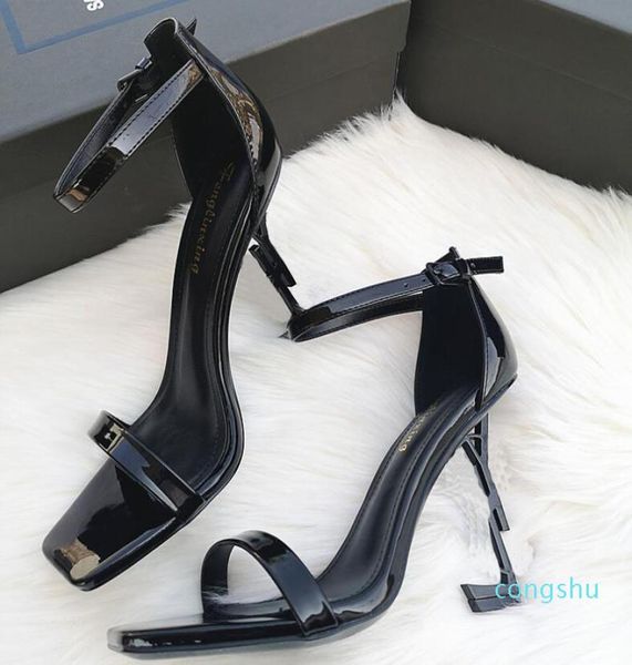 

classics women shoes heels sandals fashion beach thick bottom dress shoe alphabet lady sandal leather high heel lides3173416, Black