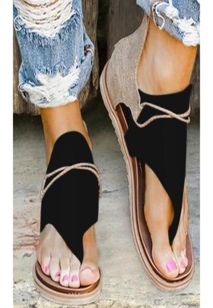 

women sandals summer cliptoe flat sandels for zipper comfy flats lady casual beach ladies zapatos de mujer3377134, Black