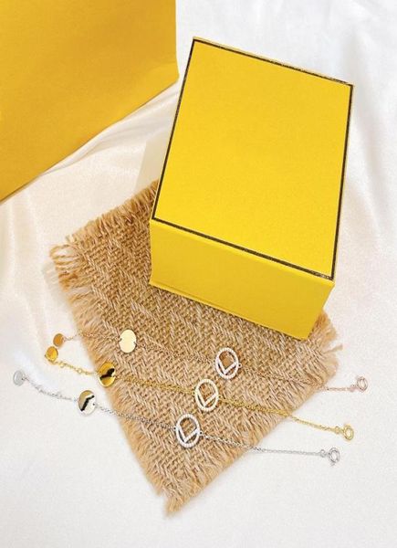 

women designer sterling silver love bracelet for men fashion gold bracelets chains circle pendants letter f jewelry n1573330, Golden;silver