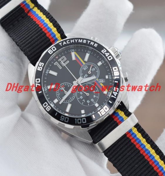 

new sports watch battery quartz movement chronograph nylon woven strap all work male wristwatch9150762, Slivery;black