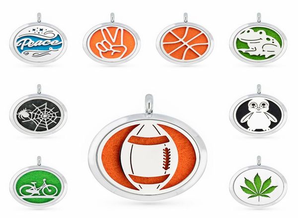 

frog penguin football 30mm magnet essential oil aromatherapy perfume pendant diffuser locket pendant fit for necklace women jewelr8011669, Silver