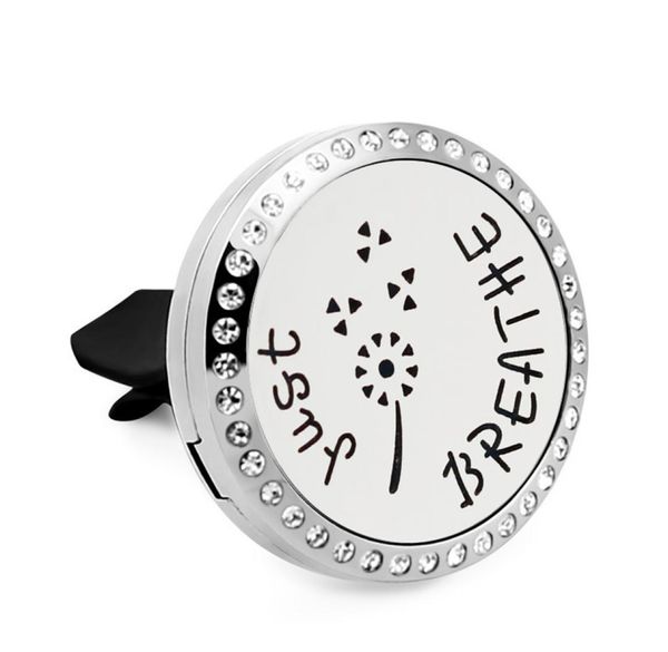 

just breathe 30mm 316l stainless steel car air freshener essential oil diffuser locket jewelry 10pcs felt pads2098837, Silver