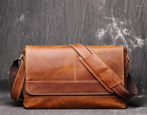 

briefcase new men039s retro leather shoulder bag crazy horse leather messenger bag large capacity business a4 file package for 7656561