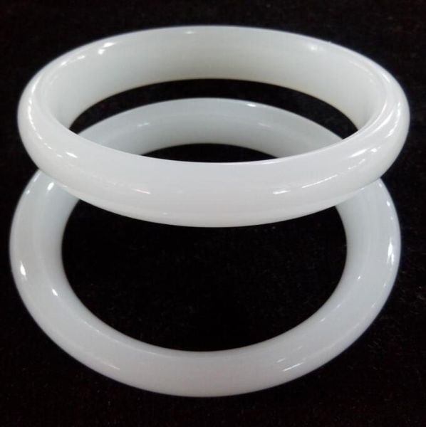 

5660mm new a pair white jade jewelry bangle bracelet 0122584572, Black