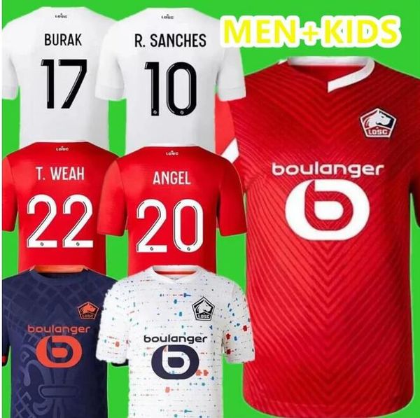 

2023 2024 losc lille 2soccer jerseys umtiti white cabella j david yazici ounas football shirt 23 24 lille olympique m.bayo maillot kids kit, Black;yellow