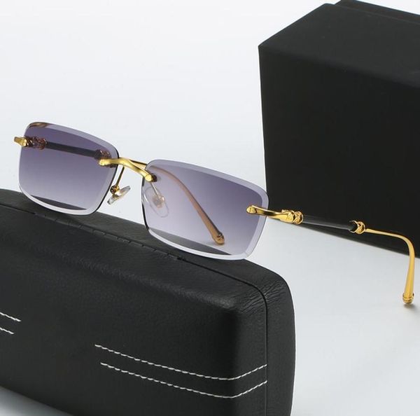 

new men sunglasses rimless diamond cut edge fashion ins net red same sun glasses can be matched with myopia optical whole desi5201652, White;black