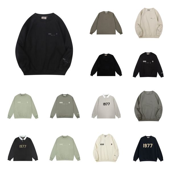 

fashion classics essentailhoodie ess hoodie 1977 cotton hooded designer pullover luxury hoody essentialclothing men women sweatshirt, Black