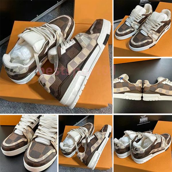 

designer shoes fashion luxury brand trainer causal shoes trainer line rhinestone casual fashion board shoestrellis men and women alike brown