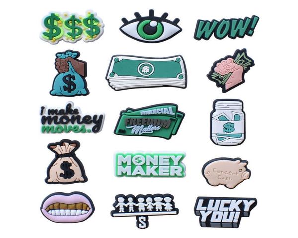 

moq100pcs whole us dollar theme shoe charms pvc soft rubber charm accessories fast delivery xmas party gift1561758, White;pink