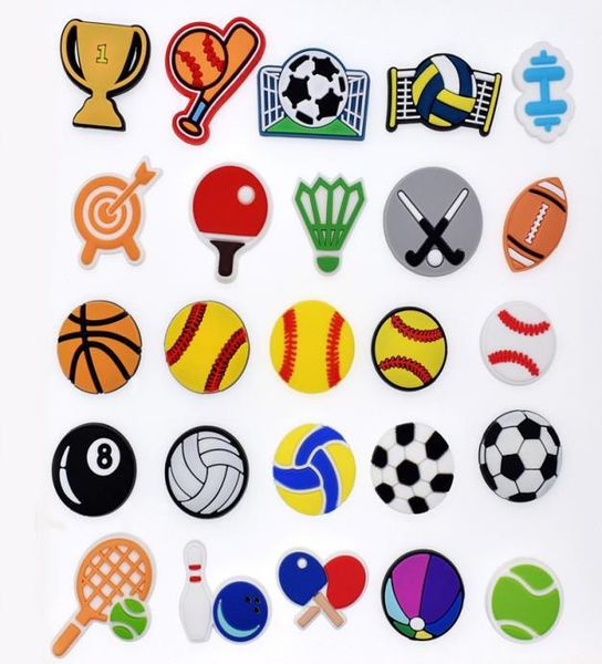 

wholesale football sports shoe charms parts accessories buckle buttons pins wristband bracelet decoration kids teen adulty party gifts282997, White;pink