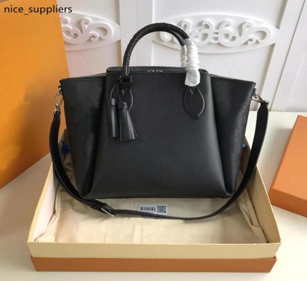 

m55029 classic haumea totes handbags fashion ladies mahlna zipper bag crossbody women real leather shoulder bags with tassels m5508230767, Red;black