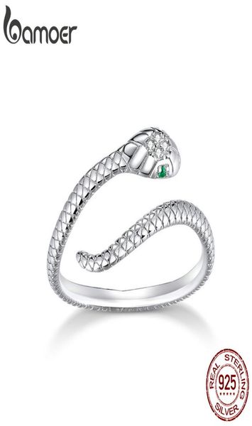 

fine jewelrys bamoer sterling silver platinum plated adjustable ring green zircon retro textures ring fashion jewelry scr6665735931