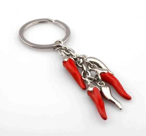 

keychains 3d red pepper key ring creative accessories01254654411074687, Silver