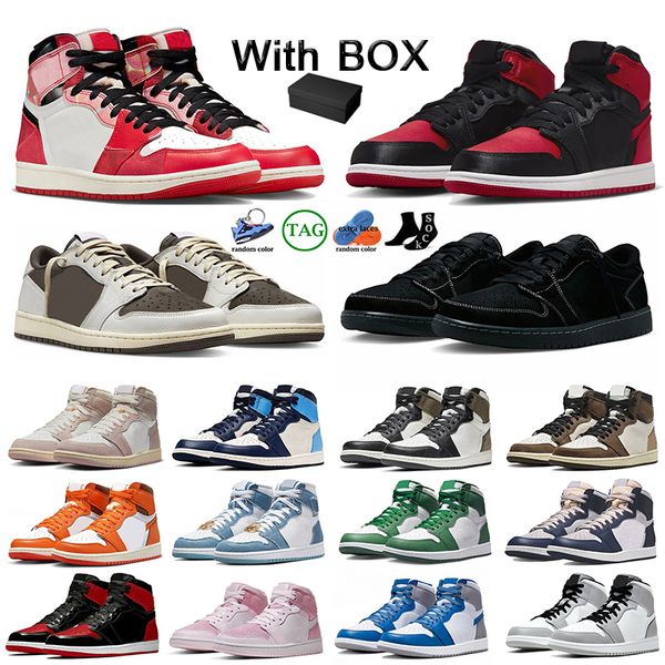 

jumpman 1 basketball shoes 1s for mens women og cactus jack 1s offes unc toe spider verse satin bred fierce pink starfish pine green black w