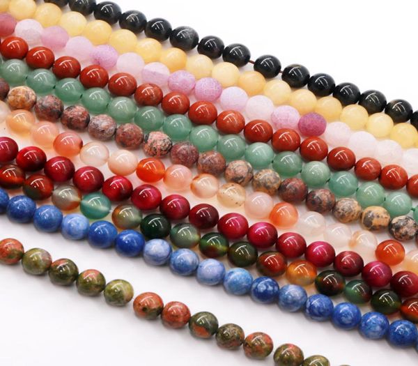 

new and 8mm natural stone beads matte lava tiger eye spotted stone loose stone beads for jewelry necklace diy making accesso9008569, Blue;slivery
