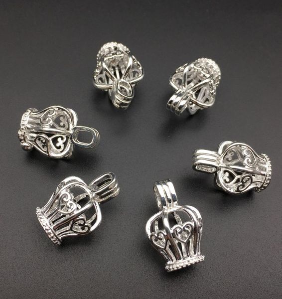 

pearl cage necklace pendant essential oil diffuser crown provides silverplated 10pc plus your own pearl stone makes it more 9734858, Silver