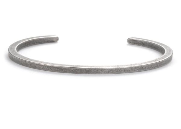 

vintage silver cuff bangle fashion korea style titanium steel men bracelet 1314 lover bracelet ss1057941734, Black