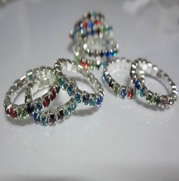 

rhinestone toe ring 12colors stones mixed blingbling foot jewelry2452103, Silver