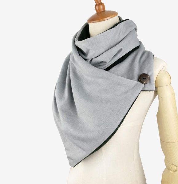 

couverture design winter scarf women man foulard femme knit mens button neck warmer scarf hijab wraps2195909, Blue;gray