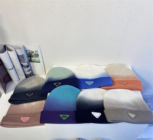 

men fashion designers beanie hat beanies brand caps hats mens winter knitted cap for women letter embroidery triangle autumn casqu9534284, Blue;gray