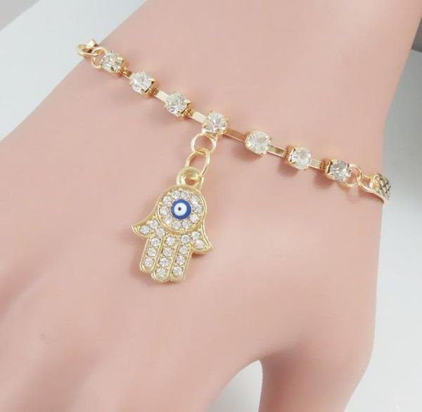 

charms bracelets bangles stunning gold simple jewelry crystal rhinestone evil eye hamsa bracelet4506949, Golden;silver