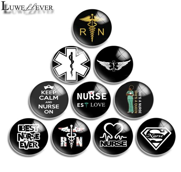 

10mm 12mm 14mm 16mm 20mm 25mm 30mm 571 nurse round glass cabochon jewelry finding fit 18mm snap button charm bracelet necklace55377917