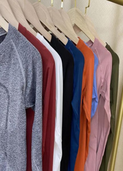 

long sleeve yoga women solid quick dry breathable sports workout gym tees t shirt female outdoor athletic 2023 sell6314392