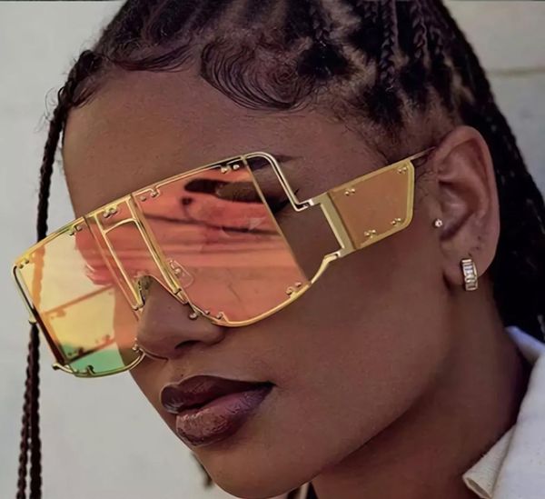 

oec cpo fashion square sunglasses women new oversized mirror men shades glasses luxury metal rivet trend unique female eyewearl595335283, White;black
