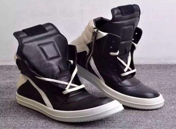 

personalized high genuine leather hip hop boots real picture tpu black and white classical punk rock sneakers booties4585494