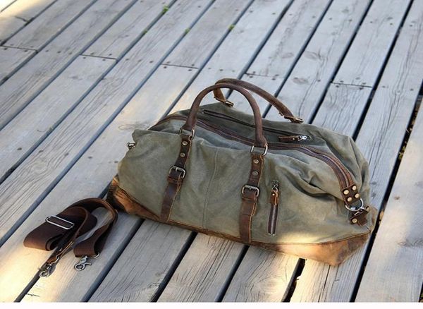 

wax canvas duffle bag waterproof crossbody weekend bag travel bags for men 2103206303214