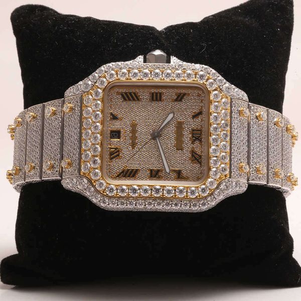 

c9xh qppo wristwatch 2023 new arrival brand iced out luxury gold sier original customized hip hop men diam ond diamondxnht, Slivery;brown