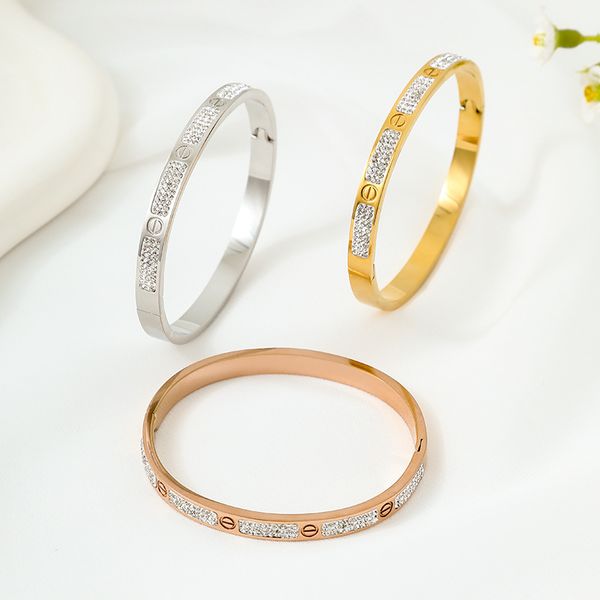 

luxury brand white zircon micro pave bangle bracelet for lovers gift, Black