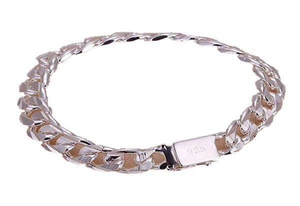 

fine 925 sterling silver braceletxmas new style 925 silver chain charm bracelet for women men fashion jewelry gift link italy per4446302, Black