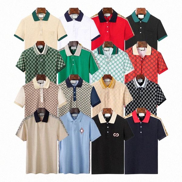 

fashion mens t-shirts men polos casual luxury t shirt embroidered tees cotton snake pattern polo-shirt collar polo shirts asian double g, White;black