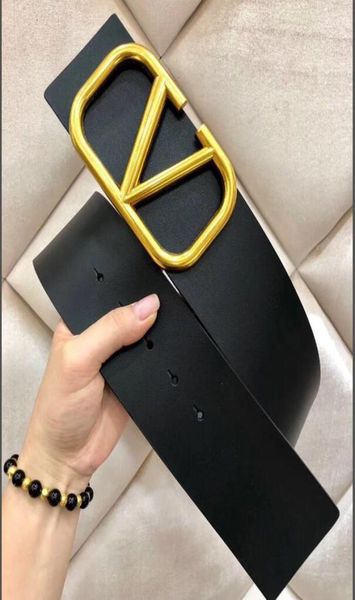 

whole european and american trend sells leather 7cm belt lady black red metal letter belt buckle4432898, Blue;gray